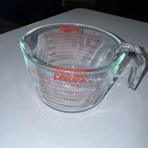 Vintage Pyrex 1-Liter (1000ml) Glass Measuring Cup Red Lettering Model #14
